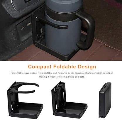 2PCS Boat Cup Holder, Car Folding Drink Holders Wall Mounted Bottle Bracket with Adjustable Arms, Universal Space-Saving Cup Holders with Screws for Trucks RVs Boats Campers