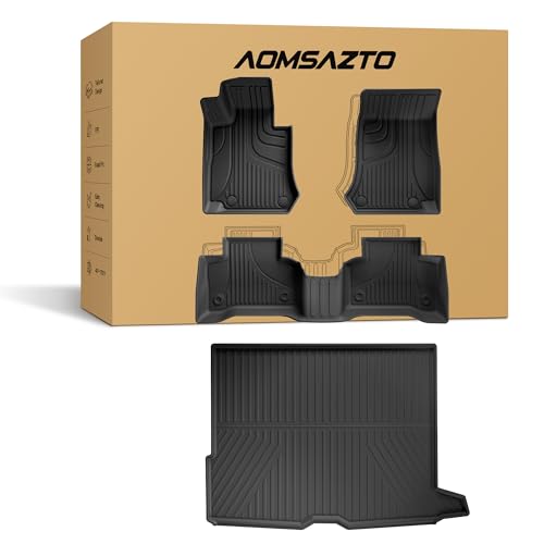 AOMSAZTO Floor Mats Compatible with Mercedes Benz GLC 300 2016-2022 (Not for Coupe): All Weather Floor Mats & Cargo Mat for GLC300 GLC250 GLC300e GLC43 AMG GLC63 AMG Full Set Floor & Trunk Liner - style: 2) for Mercedes Benz GLC (Not Coupe) | 2016-2022 |