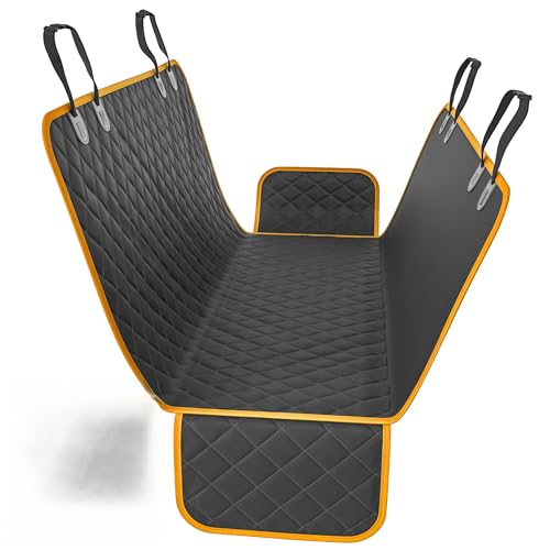 Active Pets Orange XL Dog Car Hammock Back Seat Cover, Waterproof Backseat Cover Protector for Truck Bench Rear of Sedans or SUVs, Essential Pet Supplies Vacuum or Wipe Clean, Machine Washable - color: Orange, size: X-Large (59" x 63")