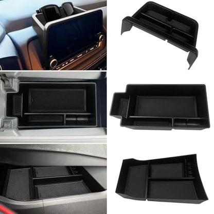 Zxiaochun 3PCS Center Console Organizer Compatible with 2021-2025 2026 Nissan Rogue S/SV/Rock Creek Accessories, Dashboard Tray Armrest Storage Box Lower Center Console Tray (Only Fit 8-Inch Screen) - size: 3PCS Center Console Tray