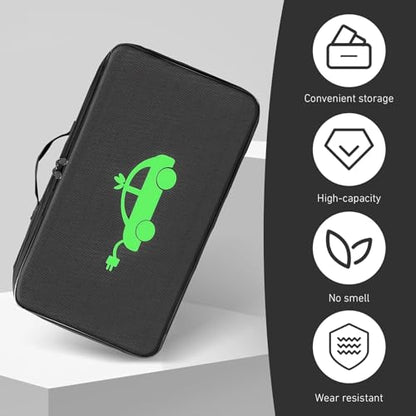 Car Tools Cable Bag, Waterproof Electric Vehicle Charging Cable Organizer Bag, Portable EV Charging Cable Bags, Storage & Organizer for Jumper Cables, Universal for Cars Trucks (Rectangle)
