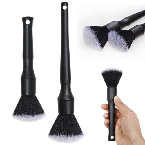 2 Microfiber Detailing Brushes, Car Interior Detailing Brush for Air Vent,Dashboard, Leather,Cleaning Tool Efficient Dust Removal for Car Interior, Computers, Keyboards, Digital Device