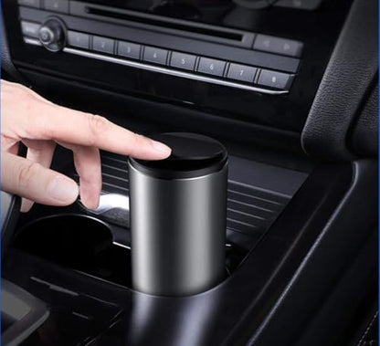 Tumecos Car Trash Can Vehicle Automotive Cup Holder Bottle Trash Can Garbage Can with Lid Dust Box Cup Holder (Grey) - color: Grey