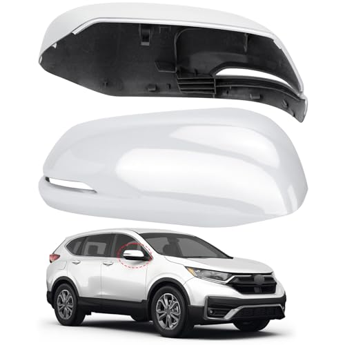 Passenger Side Mirror Cover Replacement for Honda CRV 2017 2018 2019 2020 2021 2022 - Right Side Mirror Covers, Rear View Mirrors Cap Accessories With Lamp, White - color: White-With Lamp, size: Passenger Side (Right)