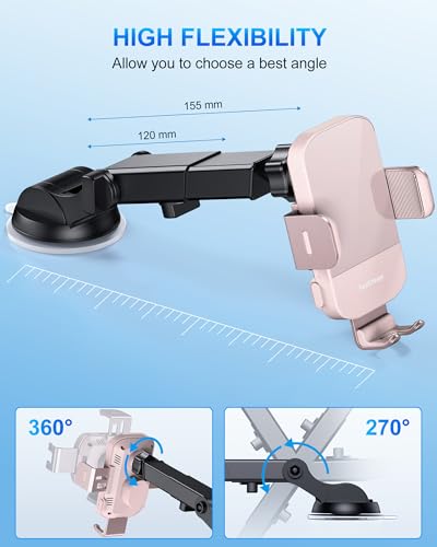 CHGeek Wireless Car Charger, 15W Fast Charging Auto Clamping Car Charger Phone Mount Phone Holder fit for iPhone 15 14 13 12 11 Pro Max Xs, Samsung Galaxy S24 Ultra S23 S22 S21, S20, S10+, Pink - color: Pink