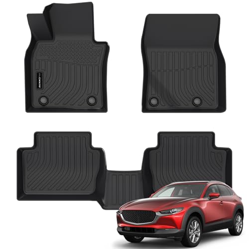 Auxko All Weather Floor Mats Fit for Mazda CX-30 2026-2020 TPE Liners Accessories All Season Guard Odorless Anti-Slip Floor Mats for Mazda CX-30 Black - size: cx30|2020-2026|floor mats