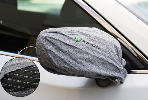 New & Improved ProKevLock Vehicle Side Mirror Covers Set with Anti-Theft Lock, UHMWPE, HPPE, 304 CRES Steel Mesh, Fits all Vehicles & Most Pickup Trucks, Protection from Ice, Bird Droppings, Version 3 - size: 16 x 9 x 5 Inches