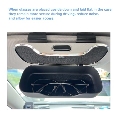 GDQ Sunglasses Holder for Car Visor Glasses Case|Car Sunglass Holder|Eyeglass Holder|Press Silent Shockproof Dustproof (Brown) - color: Brown