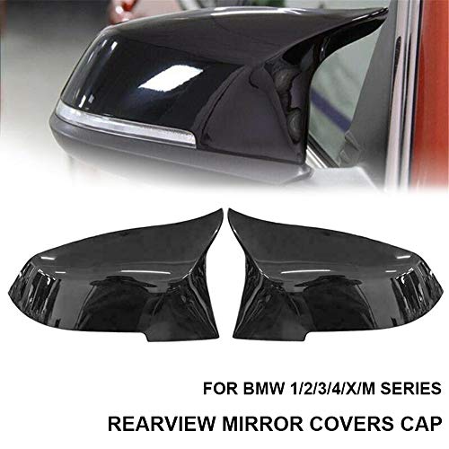 Black Rearview Mirror Cover Cap Compatible with BMW 228i 435i 116i 118i 120i 125i 130i 218i 220i 320i 328i 330i 335i 420i 428i 435i F21 F30 F31 F32 F33 F36 - color: Gloss Black