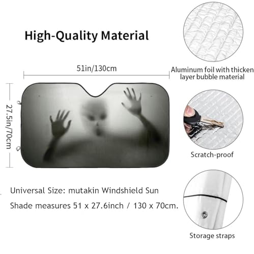 Alien trapped Car Windshield Sunshade Front Window Sun Visor Protector Foldable Shield Cover for Truck SUV - color: Black6
