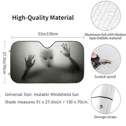 Alien trapped Car Windshield Sunshade Front Window Sun Visor Protector Foldable Shield Cover for Truck SUV - color: Black6