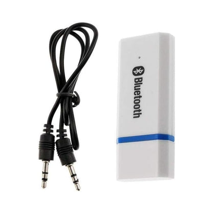 USB Bluetooth Adapter, Bluetooth USB Audio Receiver Wireless Adapter for Home/Car Stereo System, Portable Speakers with AUX in & 3.5mm Cable (White) - color: White
