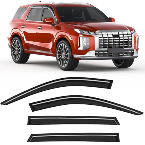 Tape-on Rain Guards Fit for Hyundai Palisade 2020-2025 SE SEL XRT Extra-Thick Window Rain Guard Window Deflectors Window Vent Visors Vent Shades Exterior Car Accessories-4PCS - size: Fit for 2020-2025 Hyundai Palisade