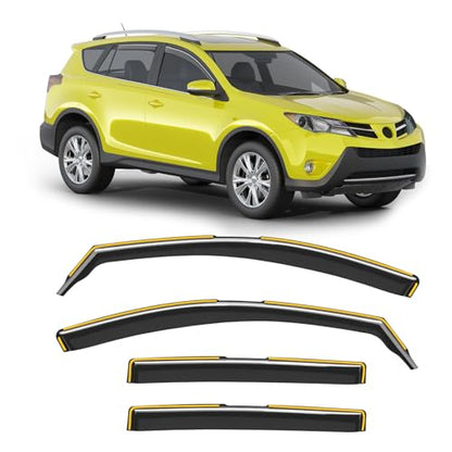 in-Channel Window Rain Guard for Fit for Toyota RAV4 2013-2018 Rain Guards Side Window Visors Low Profile Vent Visor Window Deflectors Vent Shades Car Accessories - size: 2013-2018 Toyota RAV4