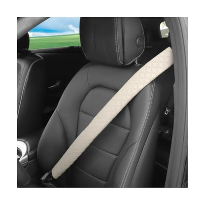 2PCS Extra Long Car Seatbelt Cover, 29.53 inches Soft Leather Vehicle Safety Seat Belt Strap Cushion, Comfortable Auto Shoulder Neck Chest Protection Pads Accessories, Extremely Long (White) - color: White/29 inches