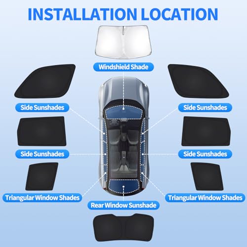 8 PCS Car Window Shades for Jeep Grand Cherokee 2011-2021 Accessories, UV Heat & Privacy Protection, Foldable Thickened Full Set Windshield Side Rear Window Sun Shade Covers for Camping Napping - size: for Jeep Grand Cherokee 2011-2021