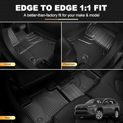 All Weather Floor Mats Compatible with Mercedes-Benz C Class Sedan C300 2015-2021, AOMSAZTO Custom Fit Rubber Cargo Mat 1st and 2nd Row Floor Liners & Trunk Mat Black (Only for Sedan) - style: 1) for Mercedes Benz C-Class | 2015-2021 | Floor+Cargo Mats