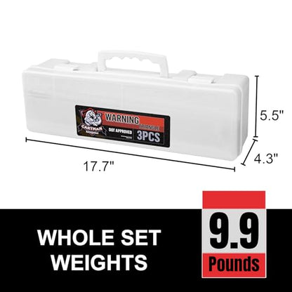 CARTMAN 3 Pack Warning Triangle DOT Approved, Identical to United States FMVSS 571 125 Reflective Warning Road Safety Triangle Kit with White Case