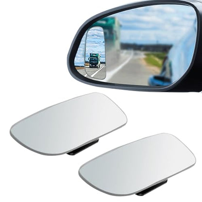 2 Pack HD Glass Blind Spot Mirror 360° Adjustable Frameless Convex Rear View Mirrors Exterior Accessories with Wide Angle for Car SUV and Trucks Easy Install (Rectangular) - style: Rectangular