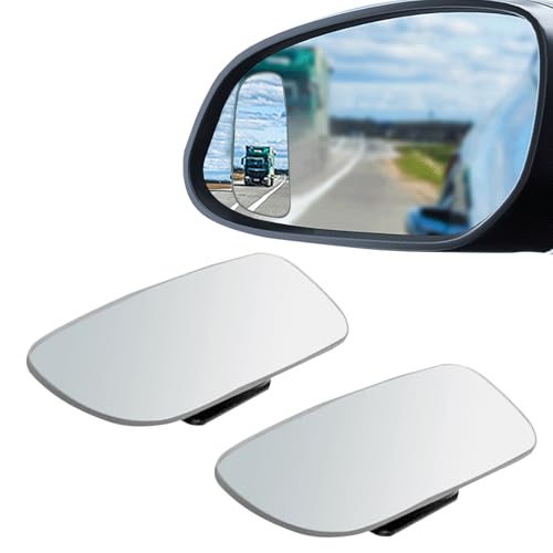 2 Pack HD Glass Blind Spot Mirror 360° Adjustable Frameless Convex Rear View Mirrors Exterior Accessories with Wide Angle for Car SUV and Trucks Easy Install (Rectangular) - style: Rectangular