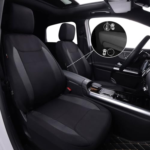 Flying Banner AquaShield Front car seat Covers Set Waterproof Water Resistant arm Rest Shoulder Seatbelt Compatible Truck Protectors Universal Non Slip (Black Neoprene, Front Pair) - color: Black Neoprene, size: Front Pair