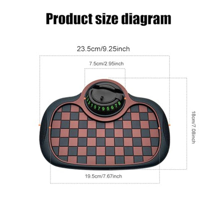 Multifunction Car Anti-Slip Dashboard Mat Sunglasses Holder Rotatable Anti Skid Car Dashboard Pad with Temporary Parking Number 4-in-1 Automobile Dashboard Accessories for Men