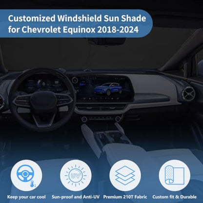 Windshield Sun Shade for Chevrolet Equinox 2018 2019 2020 2021 2022 2023 2024 Accessories Fit Chevy Window Sunshade Sun Visor Windshield Cover, 4 Layers UV Protector Car Accessories Shield Shade - size: G1. for Chevy Equinox 2018-2024