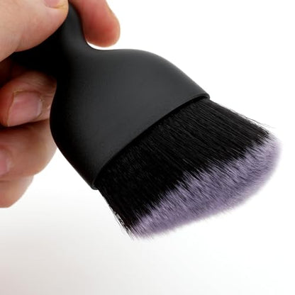 Car Detailing Brush, Soft Bristle Cleaning Brush, Scratch-Free Auto Duster Tool for Dashboard, Air Vents, Leather & Interior Cleaning (Black&White) - color: Black&white