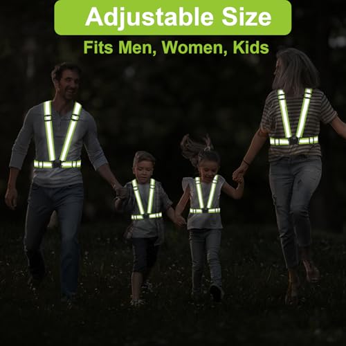 Reflective Vest Running Gear, 2Pack High Visible Safety VES for Cycling Jogging Running Walking, Adjustable for Men Women Kids - color: 2 x Orange