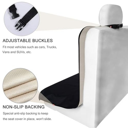 Back Seat Cover Waterpoof Rear Bench Towel Seat Cover for Gym Swimming Surfing Running, Non-Slip Rear Seat Protector Universal Fits Most Auto Truck Van and SUV (Bench Black) - color: Bench Black