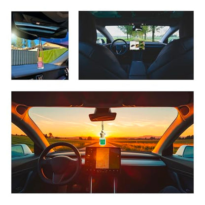 Car Air Freshener Skyfall – Floral Aroma Diffuser, Long-Lasting Lavender & Vanilla Hanging Oil Diffuser with Wooden Cap, Non-Toxic Rearview Mirror Accessory, Made in USA