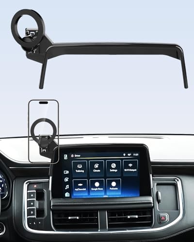 PZK Car Phone Mount for 2021-2024 Chevy Chevrolet Tahoe/Suburban/GMC Yukon/GMC Yuhon XL LT/Z71/RST/Premier/High Country for 10.2-inch Screen Phone Holder Compatible with MagSafe - color: Magsafe, size: Tahoe/Suburban/GMC Yukon/GMC Yuhon XL 2021-2024