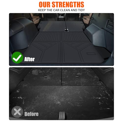 Floor Mats &Trunk Mat for 2018-2024 Chevrolet Equinox/GMC Terrain with Backrest Mat All Weather TPE Rubber Cargo Liner Back Seat Protector for 2024 Chevy Equinox Accessories - size: for 2018-2024 Chevrolet Equinox All Mats