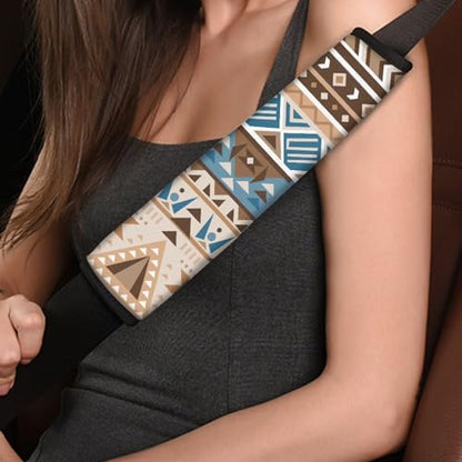 Fashion Aztec Auto Seat Belt Cover Soft Car Seatbelt Shoulder Strap Thickened Anti-Slip Shoulder Strap Protect for Most Vehicle, SUV, Truck, Car - color: Fashion Aztec