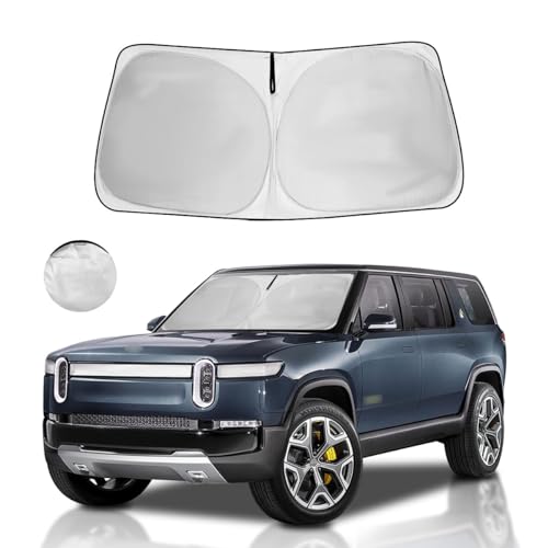 Windshield Sun Shade for 2026 2025 2024 2023 2022 Rivian R1S Custom Fit Window Sunshade SUV Accessories Fodable Sun Visor UV Protector Shade Heat Shield Cover - size: X. for Rivian R1s 2022-2025 2026