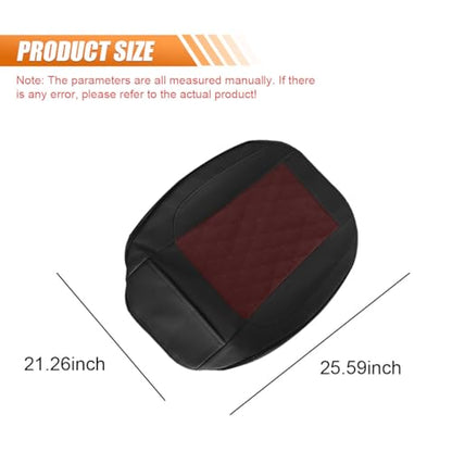 Luxury Faux Leather Car Seat Cover, Anti-Slip Waterproof Universal Front Bottom Seat Protector with Storage Pocket, Triangular Pattern Vehicle Seats Cushion for Sedans, SUVs, Trucks (Black&Red) - color: Black&Red