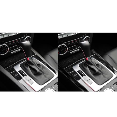 NVCNX Carbon Fiber Compatible with Mercedes-Benz C-Class W204 C250 C300 C350 C63 AMG 2008-2014 Sedan / 2012-2015 Coupe Accessories Car Gear Shift Panel Strip Cover Interior Trim Sticker Decal 2PCs - color: Gear Shift Panel Trim