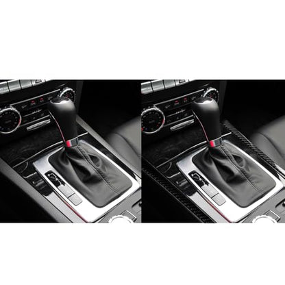 NVCNX Carbon Fiber Compatible with Mercedes-Benz C-Class W204 C250 C300 C350 C63 AMG 2008-2014 Sedan / 2012-2015 Coupe Accessories Car Gear Shift Panel Strip Cover Interior Trim Sticker Decal 2PCs - color: Gear Shift Panel Trim