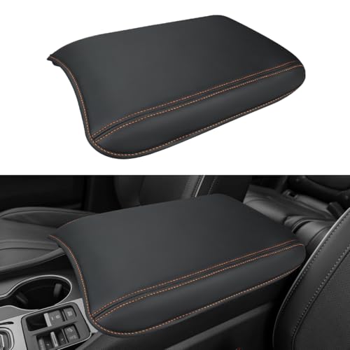 INTGET Center Console Cover for Honda Pilot Accessories 2023 2024 2025 2026,Ridgeline/Passport 2024-2026 Leather Car Armrest Arm Rest Box Lid Middle Seat Protector (Orange Stitches with pad, 2023+) - color: Orange Stitches with pad, size: for honda pilot
