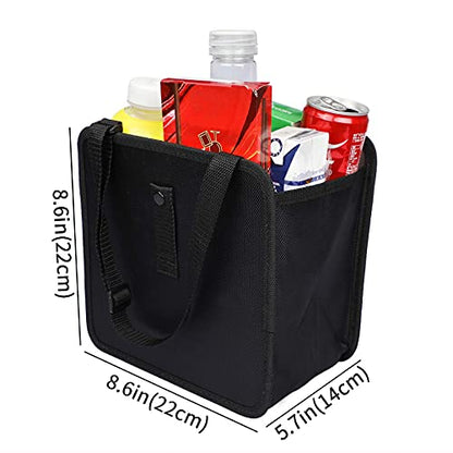 Foldable Hanging Car Trash Can - Large Capacity Waterproof Garbage Bag, Leakproof Storage Organizer for Camping, Interior Accessories (Black)