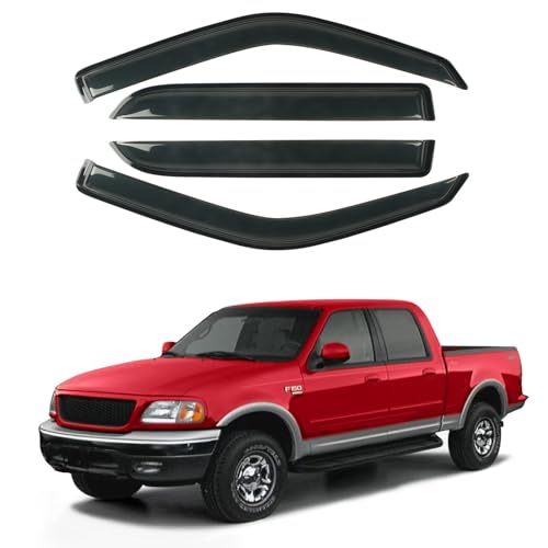 4PCS Window Rain Guards Shield Fit for 2001-2003 Ford F150 SuperCrew Cab, Outside Mount Window Vent Visors Shades, Wind Deflectors for 2002 2003 Lincoln Blackwood - size: For 2001-2003 F150 SuperCrew
