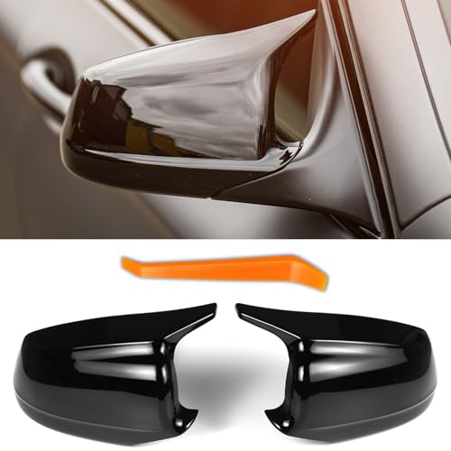 Car Side Mirror Covers Caps Replacement for 2011-2013 BMW 5 Series Pre Lci F10 520i 523i 535i F11 530i Exterior Accessories Tuning Parts - M Style, Glossy Black - color: Glossy Black