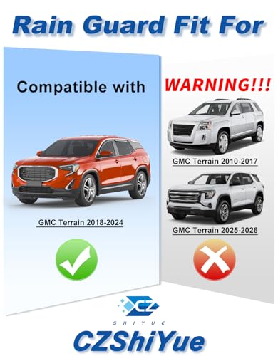 in-Channel Rain Guards Fit for GMC Terrain 2018-2024 Window Rain Guard Extra Durable Window Deflectors Window Vent Visors Vent Shades Exterior Car Accessories - size: Fit for 2018-2024 GMC Terrain