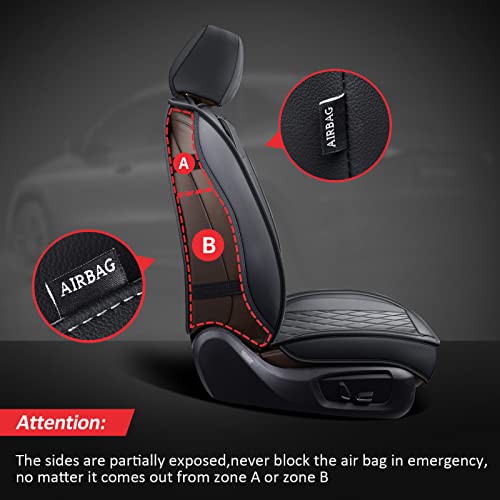MIROZO Front Seat Covers, Car Seat Covers Black Vehicle Cushion Cover Breathable Fit for Most Sedan, Truck and SUV (Black,2PCS) - color: Black, size: 2PCS Front