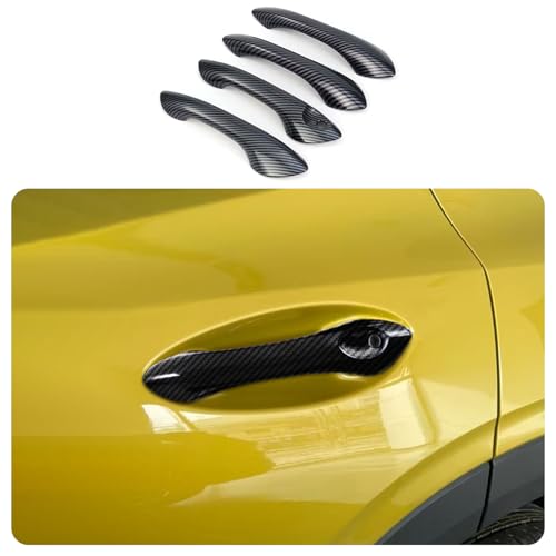 Car Accessories Fit for Chevrolet TRAX 2024 2025 2026 Exterior Door Handle Cover Trims (Without Smart Holes:Carbon Fiber Style) 4PCS ABS - color: Without Smart Holes:Carbon Fiber Style