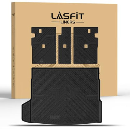 LASFIT Cargo Mat & Backrest Mats Seat Protector for BMW X3 2025 2026, Custom Fit 100% TPE All Weather Protection Car Liner for BMW X3 30 xDrive M50 xDrive Trunk Mats, Black - size: 2) X3 2025-2026 | Cargo Mat