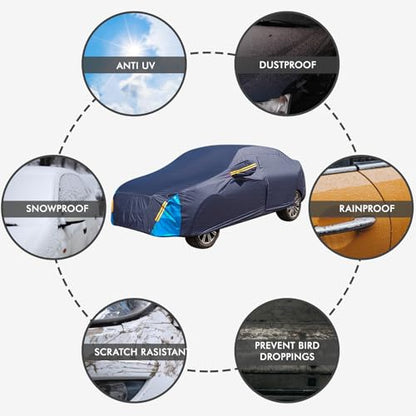 Car Cover Waterproof All Weather, 6 Layers Outdoor Full Exterior Cover Rain Sun UV Snowproof Protection with Zipper Cotton, Mirror Pocket for Chevrolet Silverado - style: Chevrolet Solod