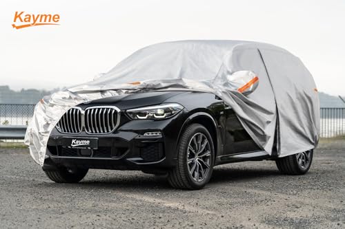 Kayme 6 Layers SUV Car Cover Custom Fit for BMW X5 (2007-2025) Waterproof All Weather for Automobiles, Outdoor Full Cover Rain Sun UV Protection.Silver - size: 7. Custom Fit BMW X5