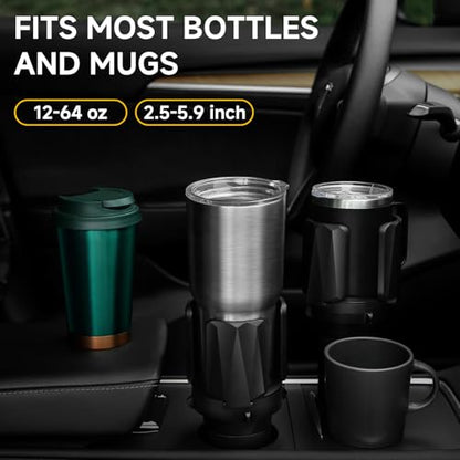 DYLEN Car Cup Holder Expander, Cup Holder Expander Adapter for Car with Expandable Arms, Fits Yeti, HydroFlask, Stanley 14-64oz, Other Large Drinks and Mugs in 2.5”-5.9” - size: 1PACK
