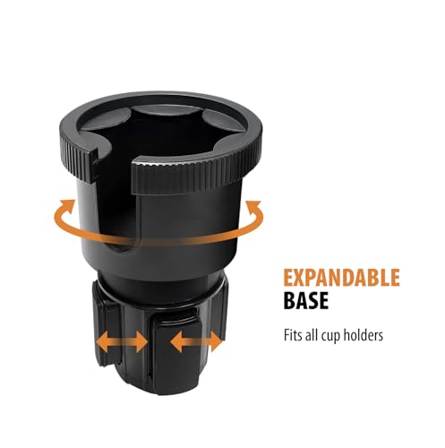ToughTested TNT Tough N' Thirsty Mega XL Cupholder & Device Mount | Expands to Fit 1.2L Bottles | Adjustable 9" Gooseneck Arm for Phones, Tablets, GPS | Heavy-Duty Vehicle Accessory